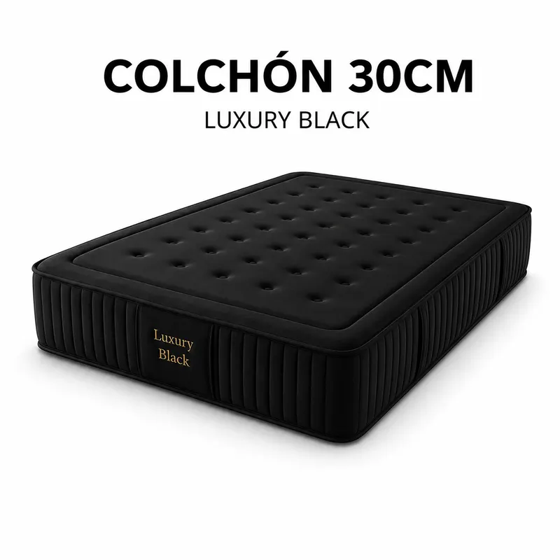 Pack base tapizada + colchón Black Design 30 cm — imagen 2