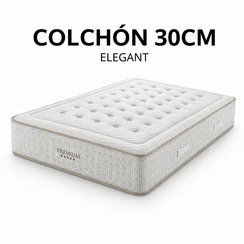 Pack base tapizada + colchón Elegant 30 cm — imagen 2