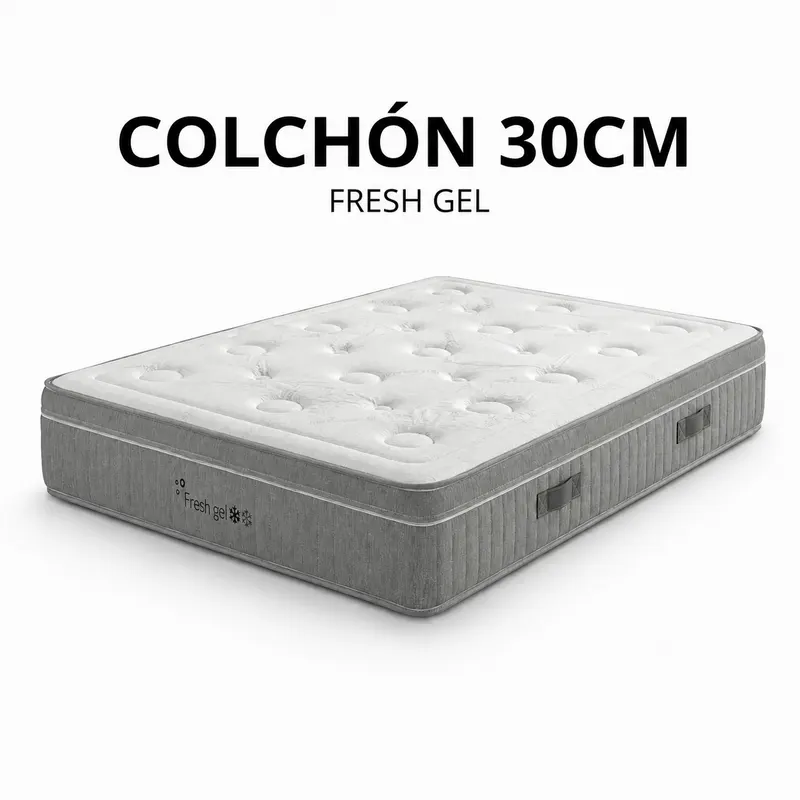 Pack base tapizada + colchón FreshGel 30 cm — imagen 3