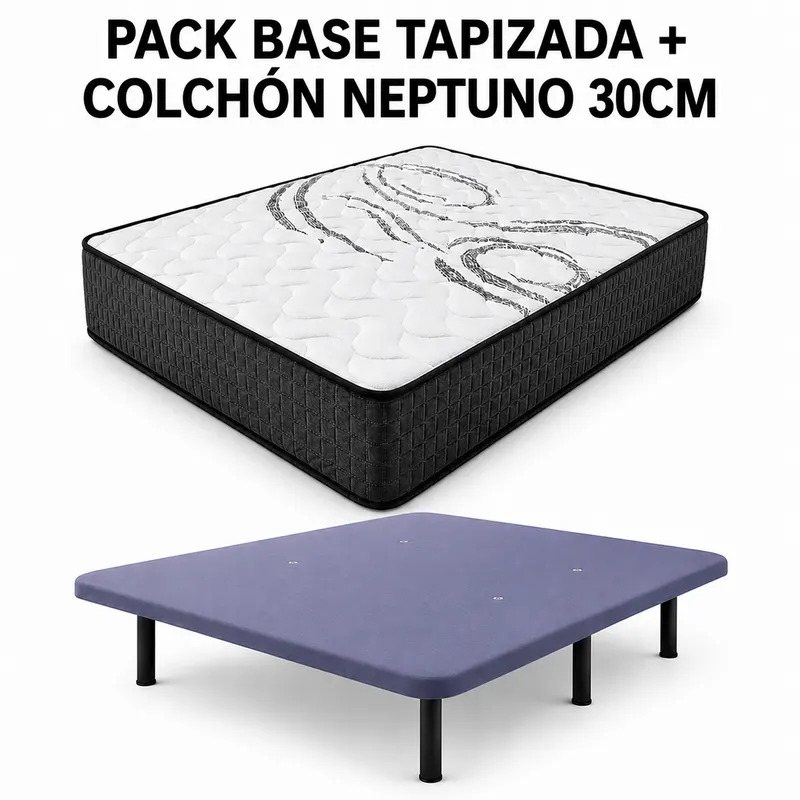 Pack base tapizada + colchón Sofía 30 cm