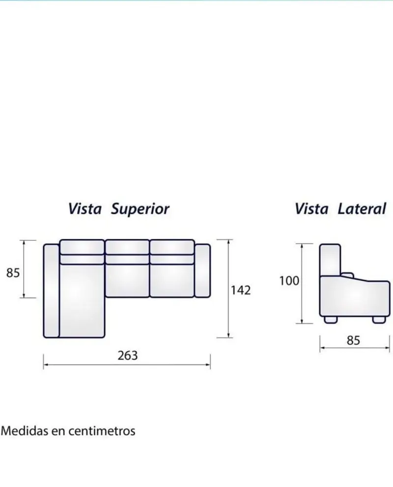 Sofá chaise longue Valencia — imagen 7